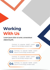 Fototapeta premium Working with us a4 page print for business profile annual report brochure catalog corporate template