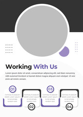 Working with us a4 page print for business profile annual report brochure catalog corporate template