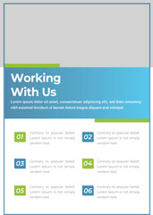 Working with us a4 page print for business profile annual report brochure catalog corporate template