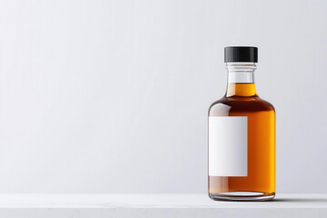 Crafting spirits whiskey bottle showcase contemporary studio product photograph minimalist environment side view artisan concept