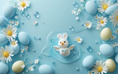 Easter baby blue 3d background