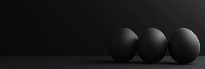 Easter Black 3d background minimalistic mockup with space for text