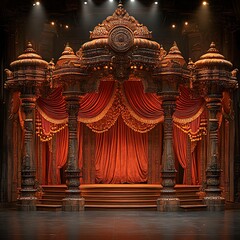 Fototapeta premium Grand palace stage with intricate domes and statues high resolution hd picture