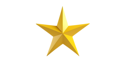 Bright 3D yellow star png