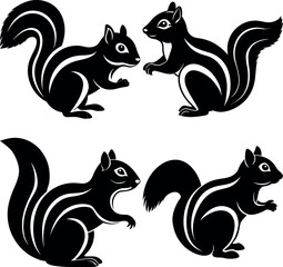 Stylized Chipmunk Silhouette Vector Icon Wildlife & Nature Theme