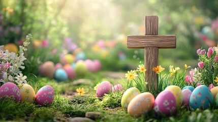 Happy Wooden Cross: Charming Rustic Charm, Whimsical Smile, Cute Religious Symbol, Perfect for Easter, Spring, Faith, Hope, and Inspirational Designs.