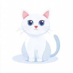 Obraz premium Adorable portrait of a cute cat illustration, showcasing charming details and expressive features. Perfect for pet, animal, and artistic design projects.