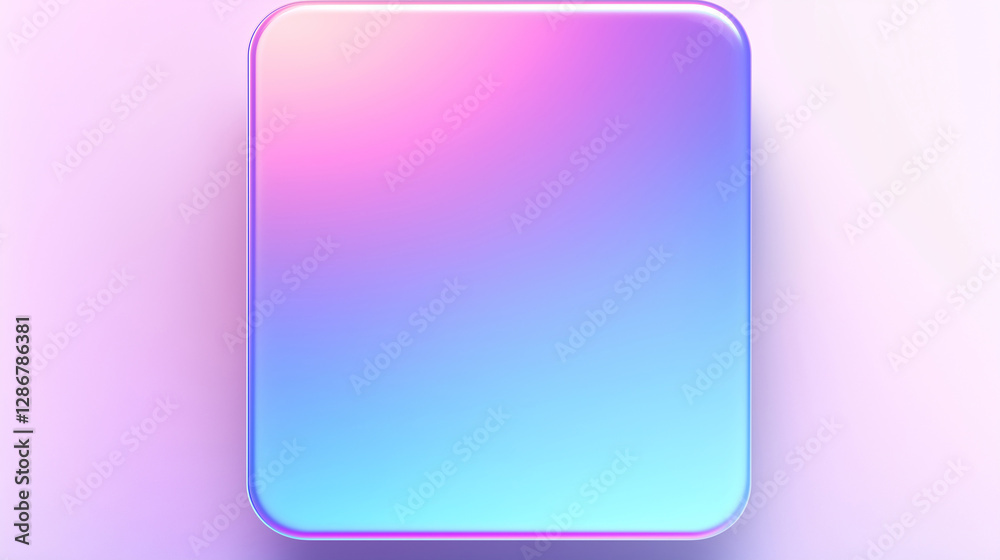 Aufkleber Rounded square showing gradient colors from pink to blue on pastel background