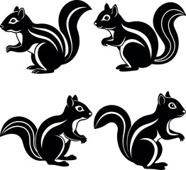 Minimalist Chipmunk Silhouette Vector Clean & Bold .Design