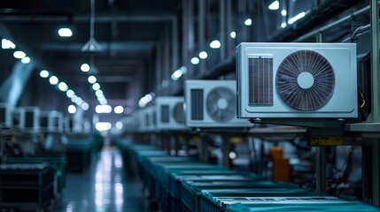 Fototapeta premium Production of air conditioners in the factory
