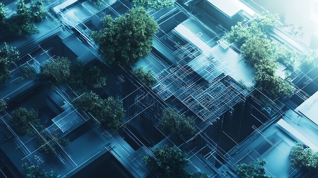 Urban landscape design plan in detailed top view high resolution picture