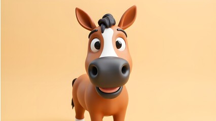Obraz premium Happy moments of cartoon horse
