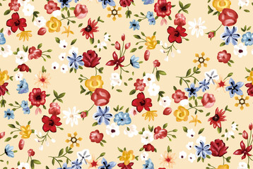 flowers pattern, repeat design pattern for textile printing factory, design for fashion.