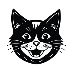 vector illustration of a black cat