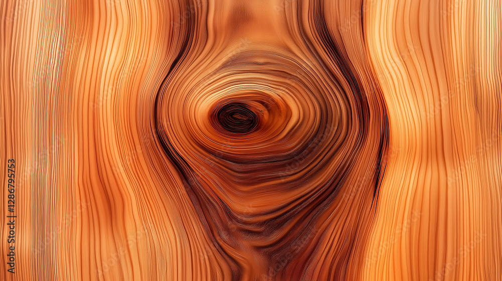 Aufkleber Wood grain forming concentric circles creating abstract pattern background