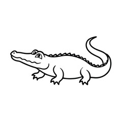 Obraz premium vector illustration of cartoon crocodile