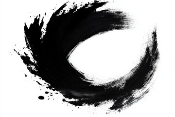 Abstract Black Ink Wash Swirl, Painting,Brushstroke Abstract art, Ink painting