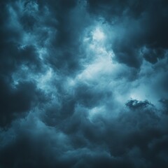 Obraz premium Dramatic sky full of storm clouds. Gloomy scene with an impending rainfall.