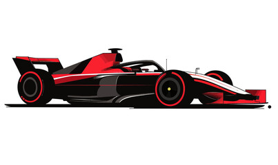 Obraz premium Sleek F1 Race Car Vector Illustration in Minimalist Style for Sports Enthusiasts