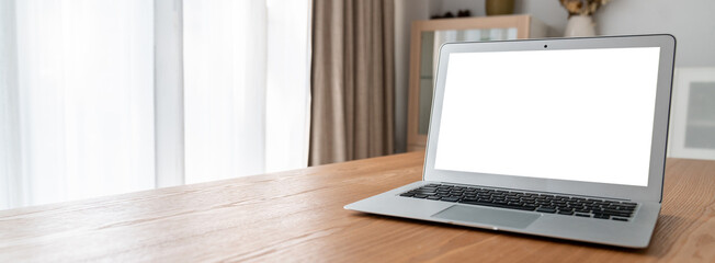 White empty screen on modish computer for your design mock up on the monitor display