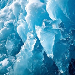Fototapeta premium Icy Blue Depths: A landscape of frozen formations, sculpted by nature's hand.