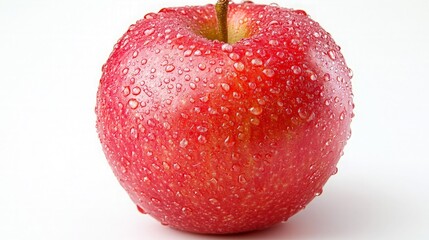 Fresh Red Apple, Close-Up, White Background
