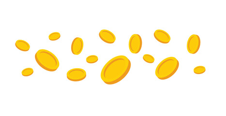 money coin saving. cash and floating coins exchange with finance business concept, earning investment.  Vector illustration dollar