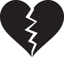 Heartbreak icon silhouette vector design