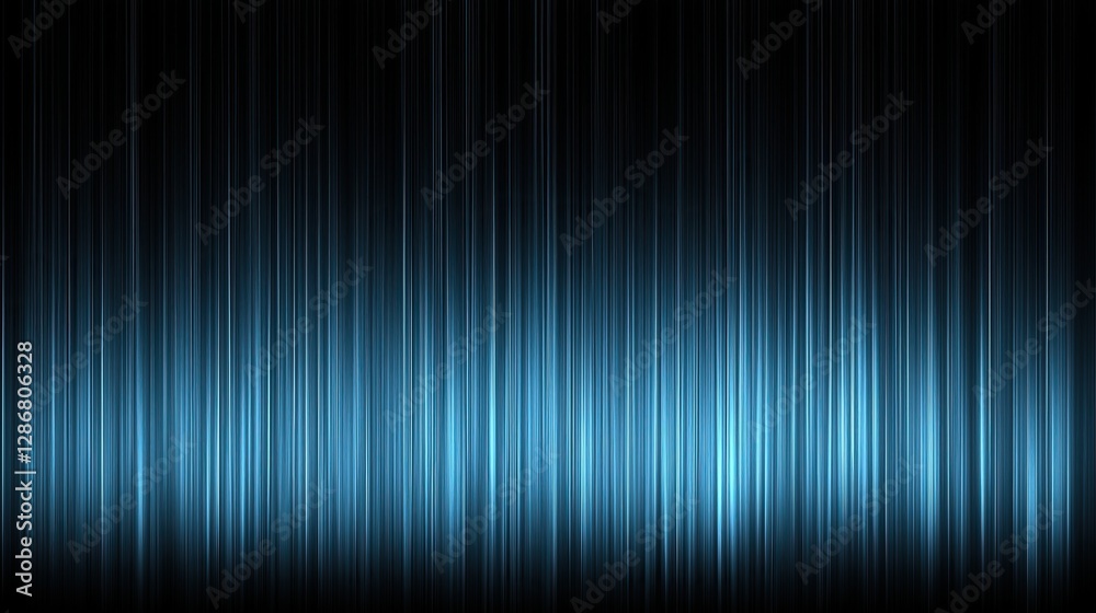 Aufkleber abstract blue light beams cascade down from dark background ethereal display of digital art