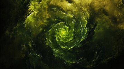 swirling vortex of green and yellow hues mesmerizing and ethereal effect drawing eye inward