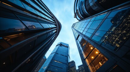 Modern Financial District Skyline &ndash; Futuristic Glass Skyscrapers in Central London