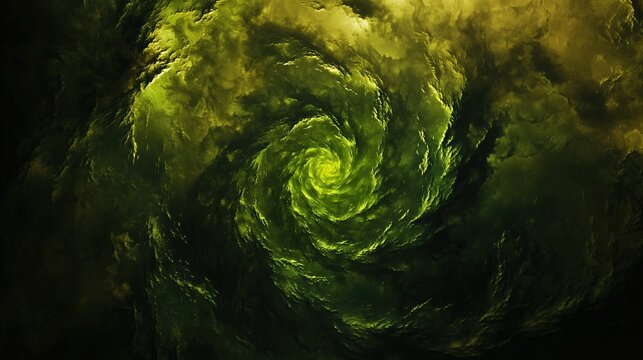 swirling vortex of green and yellow hues mesmerizing and ethereal effect drawing eye inward