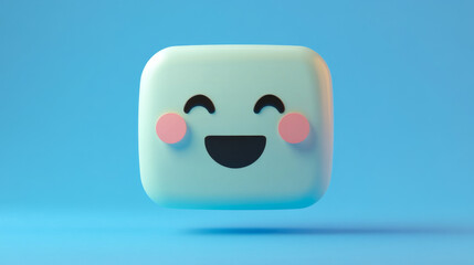 Isometric speech bubble sign, with smile face, emoji, symbol isolated vector icon