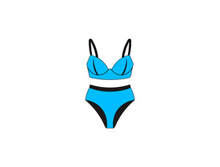 Vector illustration of cartoon underwear in minimalistic style	