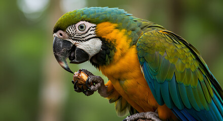 Macaw Eating on a Tree
