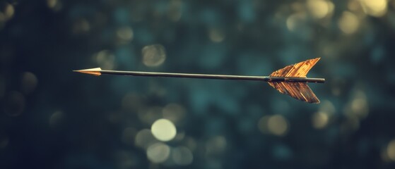An arrow streaks through the air against a blurred green backdrop, symbolizing swift intent and precision.