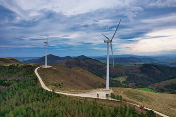 Pena el Cuervo wind enery plant, Illas, Las Regueras and Candamo councils, Asturias, Northern...