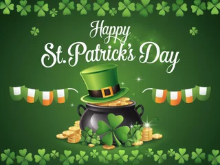 Fototapete Rund Happy St. Patricks Day Card  © BOTAHRY DEX