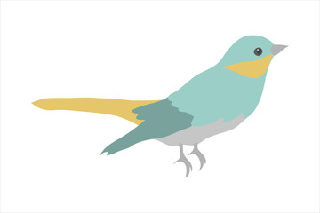 vector illustration of a blue bird minimal 2d