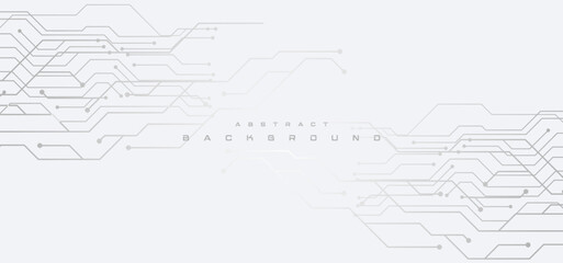 Digital technology futuristic internet network speed connection white background, cyber nano information, abstract communication, innovation future tech data, Ai big data line dot illustration vector