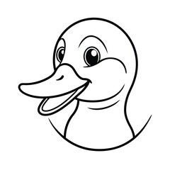Fototapeta premium funny cartoon duck smiling head