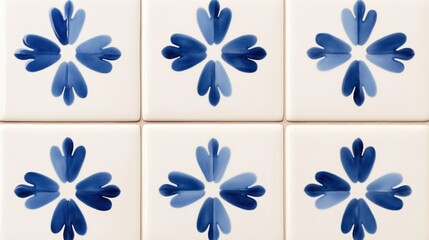 Elegant Isolated azulejo tiles on a neutral gradient background combining traditional blue patterns with space for modern design applications 