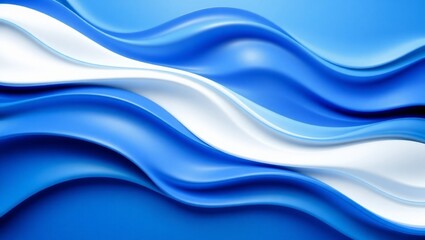 Fototapeta premium A mesmerizing composition of flowing blue and white waves, creating a sense of movement and fluidity, ideal for design, ai generated