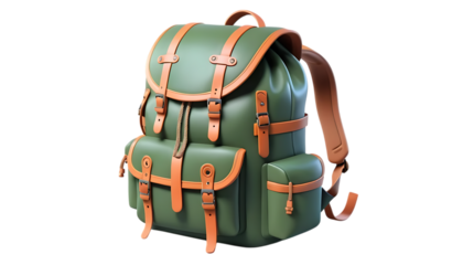 Cartoon hiking bag or camping bag 3d png