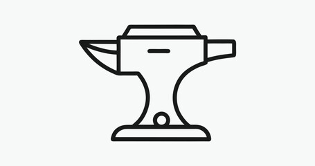 anvil icon, anvil silhouette, blacksmith symbol, forging tool, heavy industry, vector illustration