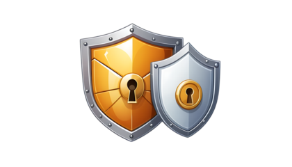 Cartoon mail with shield, unlock encrypted email