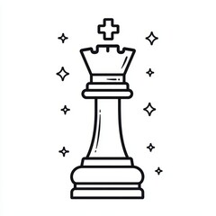 A flat icon representing a king from a modern chess set, isolated on a background