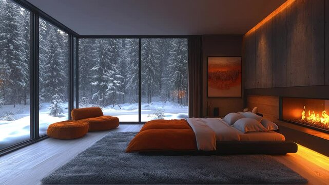 4K virtual backgrounds loop animation for stream overlay, meditation, smooth jazz or white noise video. cozy lo-fi background, rainfall or snowfall. live wallpaper