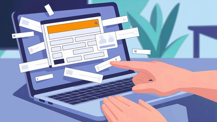 A conceptual image representing website optimization and digital marketing, highlighting keyword selection and search engine ranking