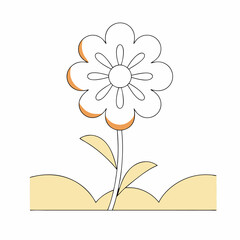 Charming Pastel Flower Graphic: Simple Design, Kids' Projects.